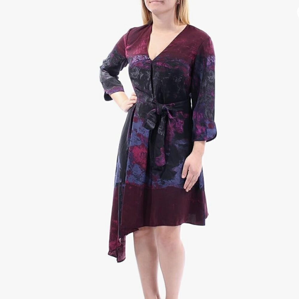 Rachel Roy Womens Multi-Tone Abstract Shift Dress Size 12